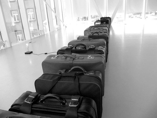Exile IV - (suitcases, ligth, languages and voices) - Hanseatic Days, Pärnu, Estonia 2010